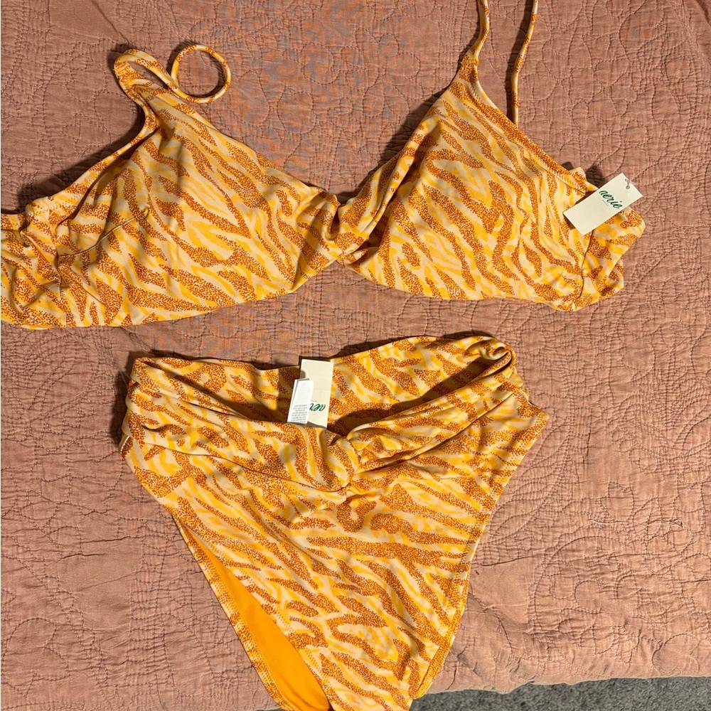 Aerie Yellow and Orange Bikini Top